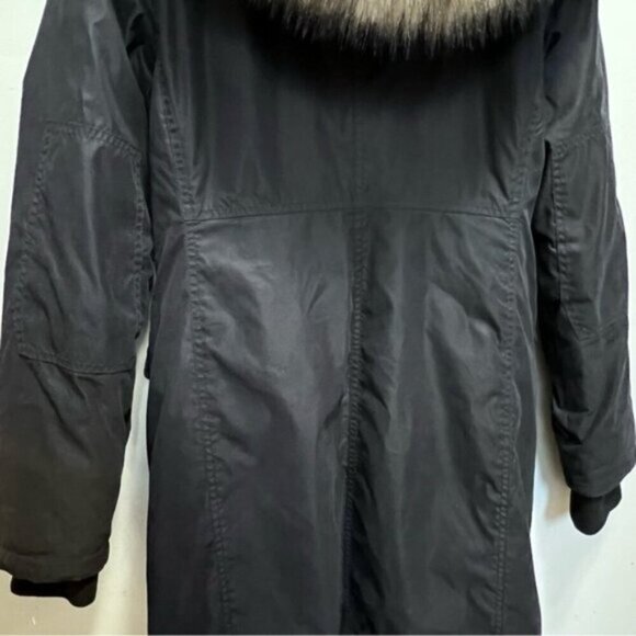 Aritzia TNA Blackcomb Black Parka Hooded Jacket Size Small Winter Coat Faux Fur - Picture 7 of 16